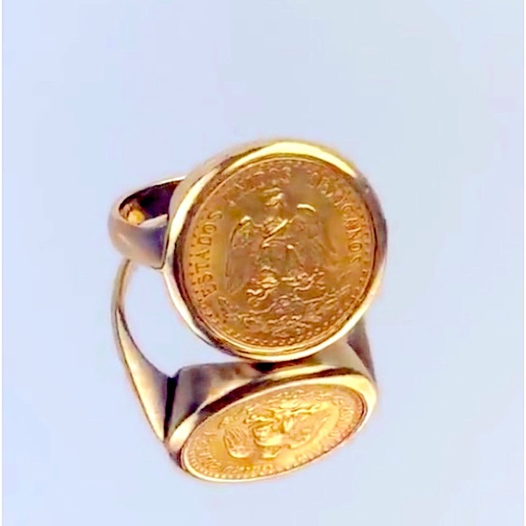 22K 1945 DOS PESOS COIN RING MOUNTED ON SOLID 14K SETTING! THIS IS A FLASH SALE! - Picture 16 of 16